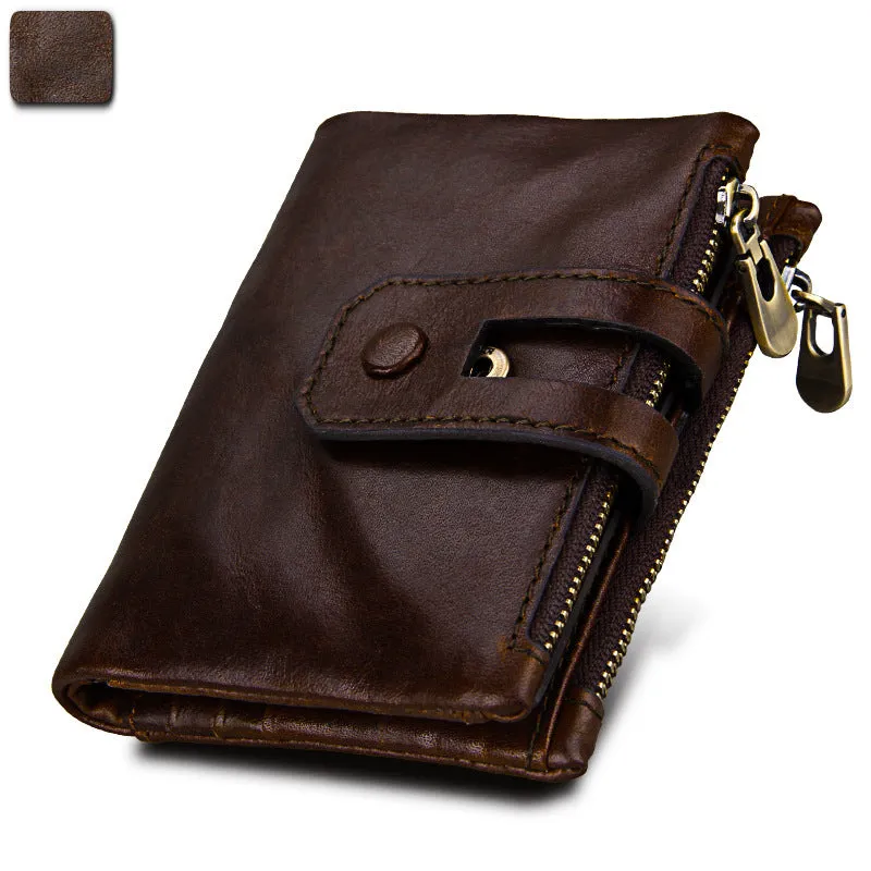 2022 Fashion Wallet Women Genuine Leather Wallets Ladies Red Rfid Double Zip Luxury Coin Purse Card