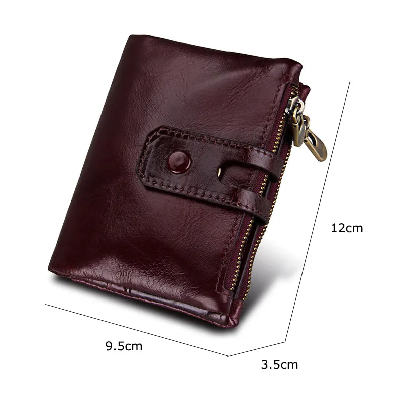 2022 Fashion Wallet Women Genuine Leather Wallets Ladies Red Rfid Double Zip Luxury Coin Purse Card