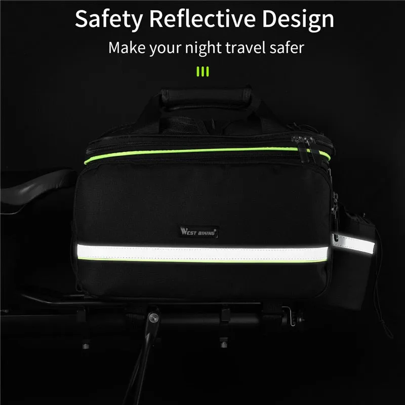 3 In 1 Waterproof Bicycle Trunk Bag MTB Road Bike Bag Large Capacity Travel Luggage Carrier Rear Seat Rack Panniers