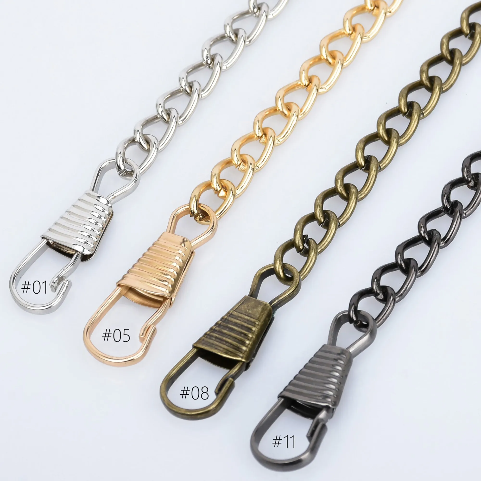 5.5mm Width Iron Metal Shoulder Handbag Strap Chain Finished Crossbody Handbag with Clasps 40cm/120cm Length to choose 5pcs 10281