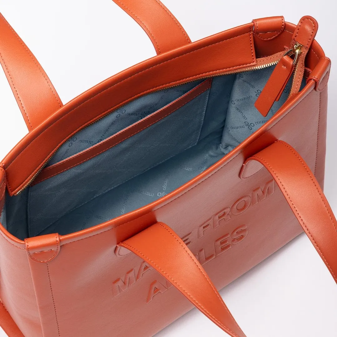 Alma Vegan Apple Leather Tote Bag | Terracotta