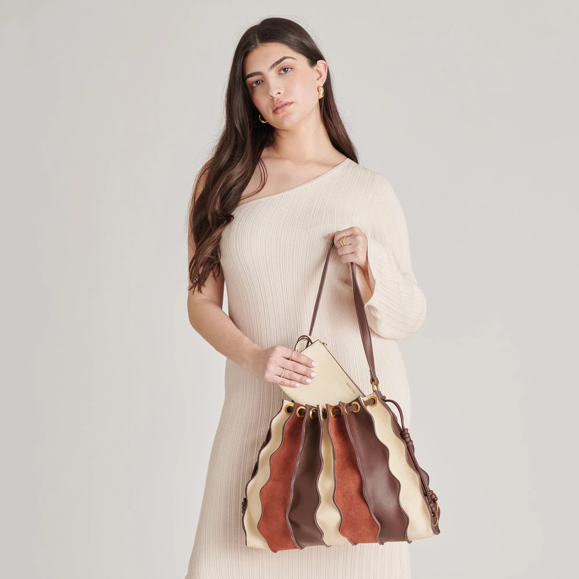 ANTONIA HANDBAG BROWN MULTI LEATHER