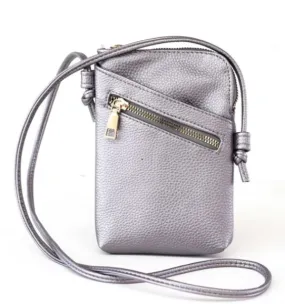 Archer House Long cross body bag - Metallic Silver