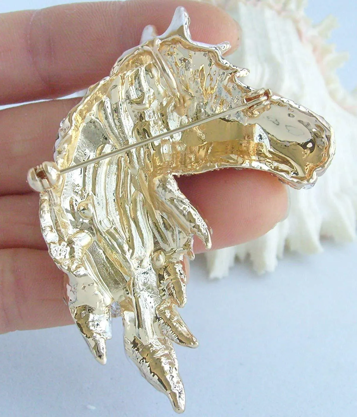 Austrian Crystal Gorgeous Adorable Horse Head Brooch Pin Rhinestone