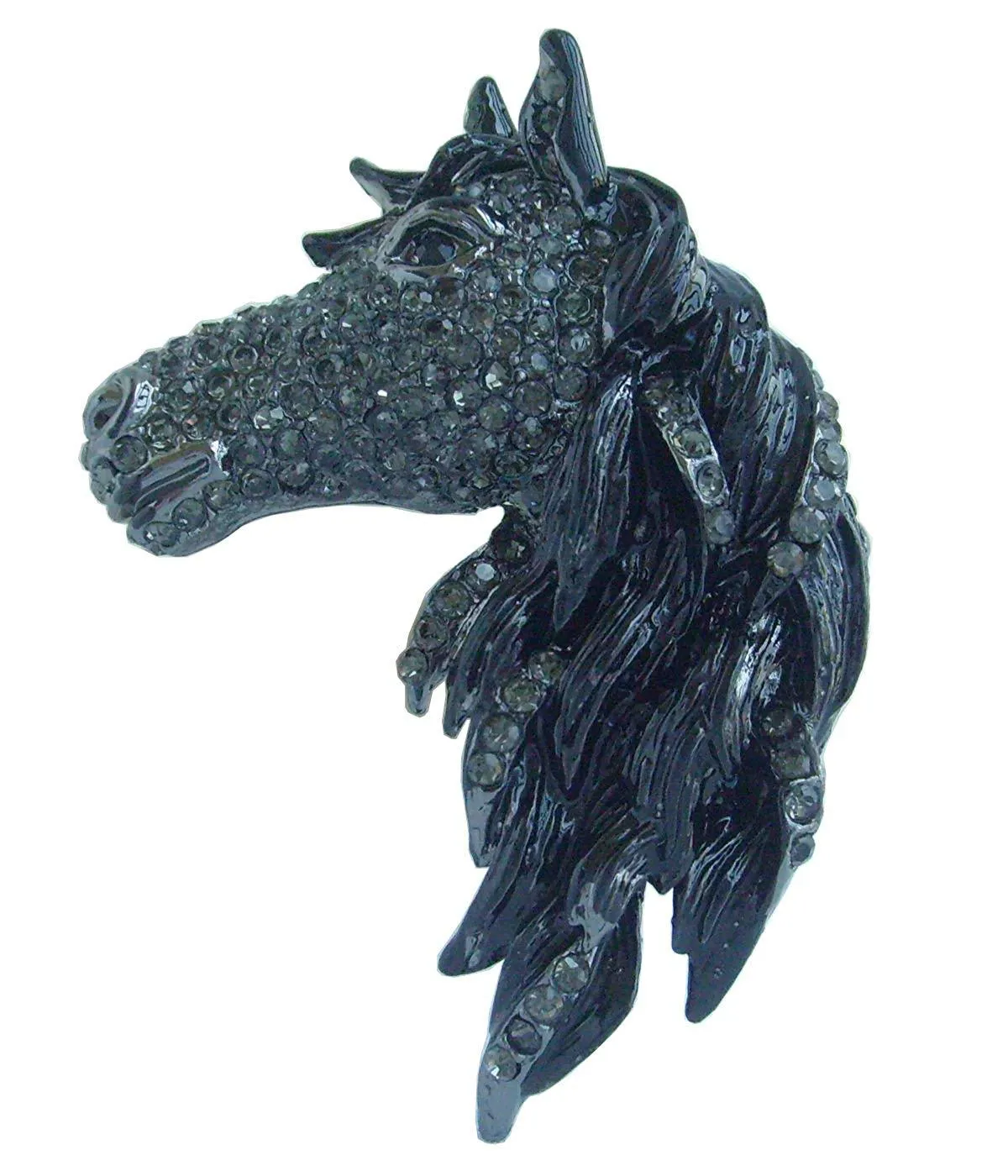 Austrian Crystal Gorgeous Adorable Horse Head Brooch Pin Rhinestone