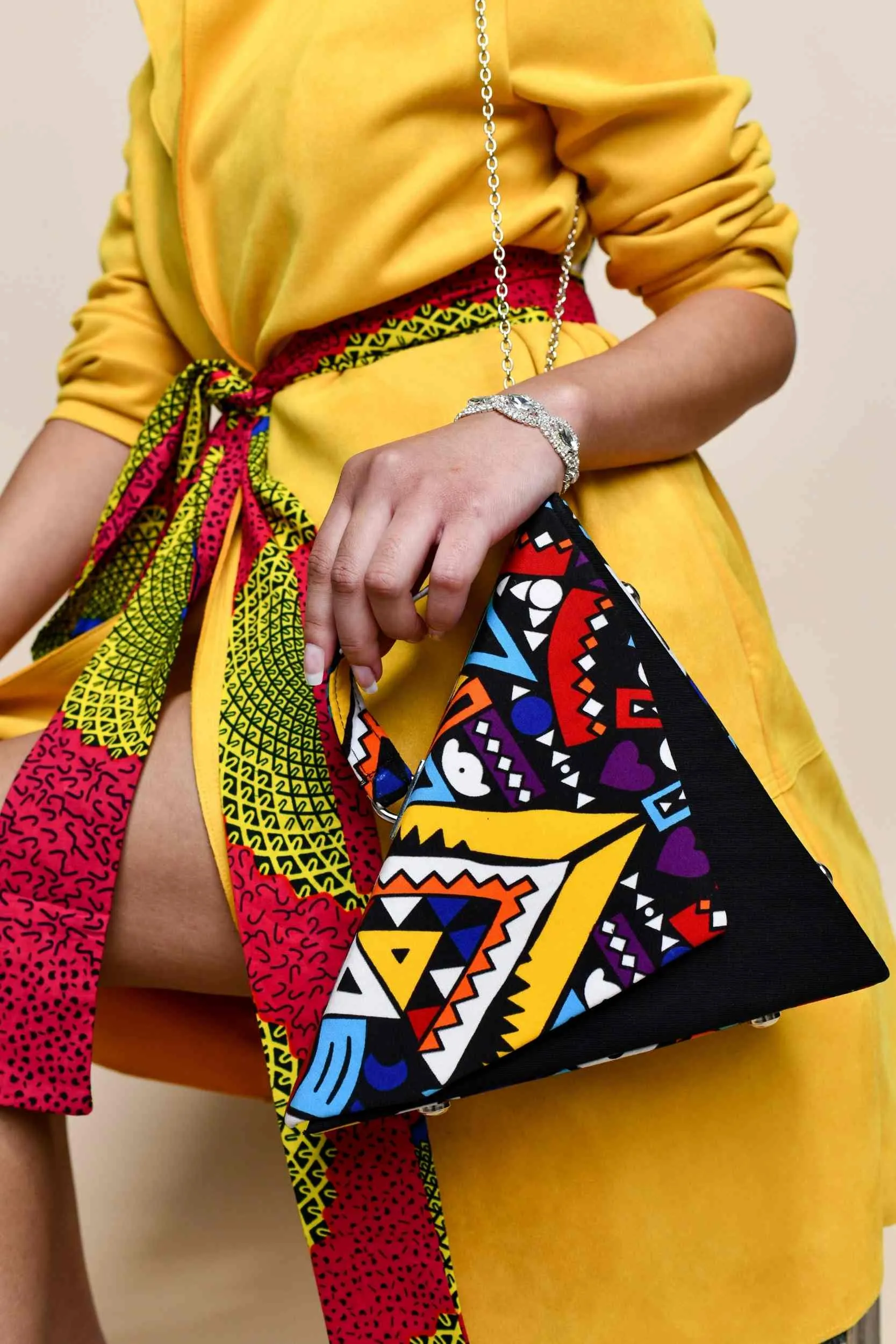 AZUKA African Print Midsize Bag (Triangle)