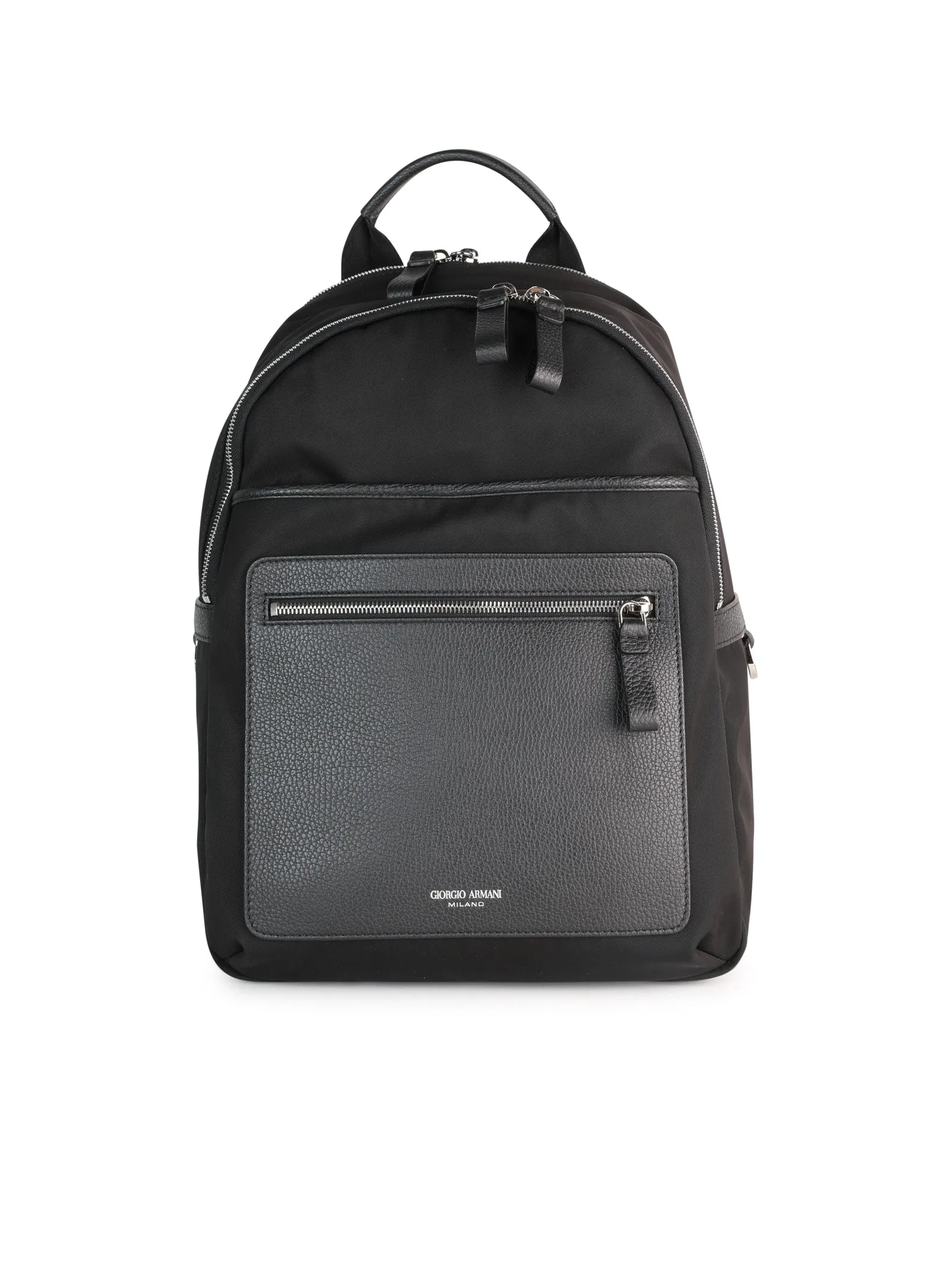 Backpack in highly resistant waterproof nylon and leather