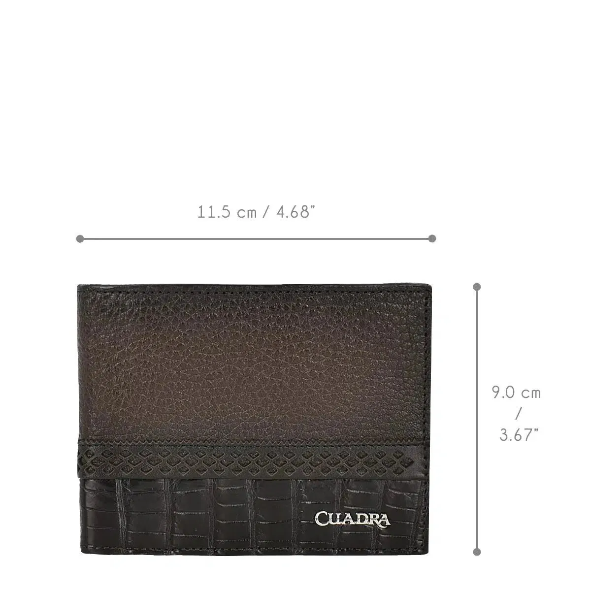 BC012NL - Cuadra black exotic bifold wallet in niloticus leather for men