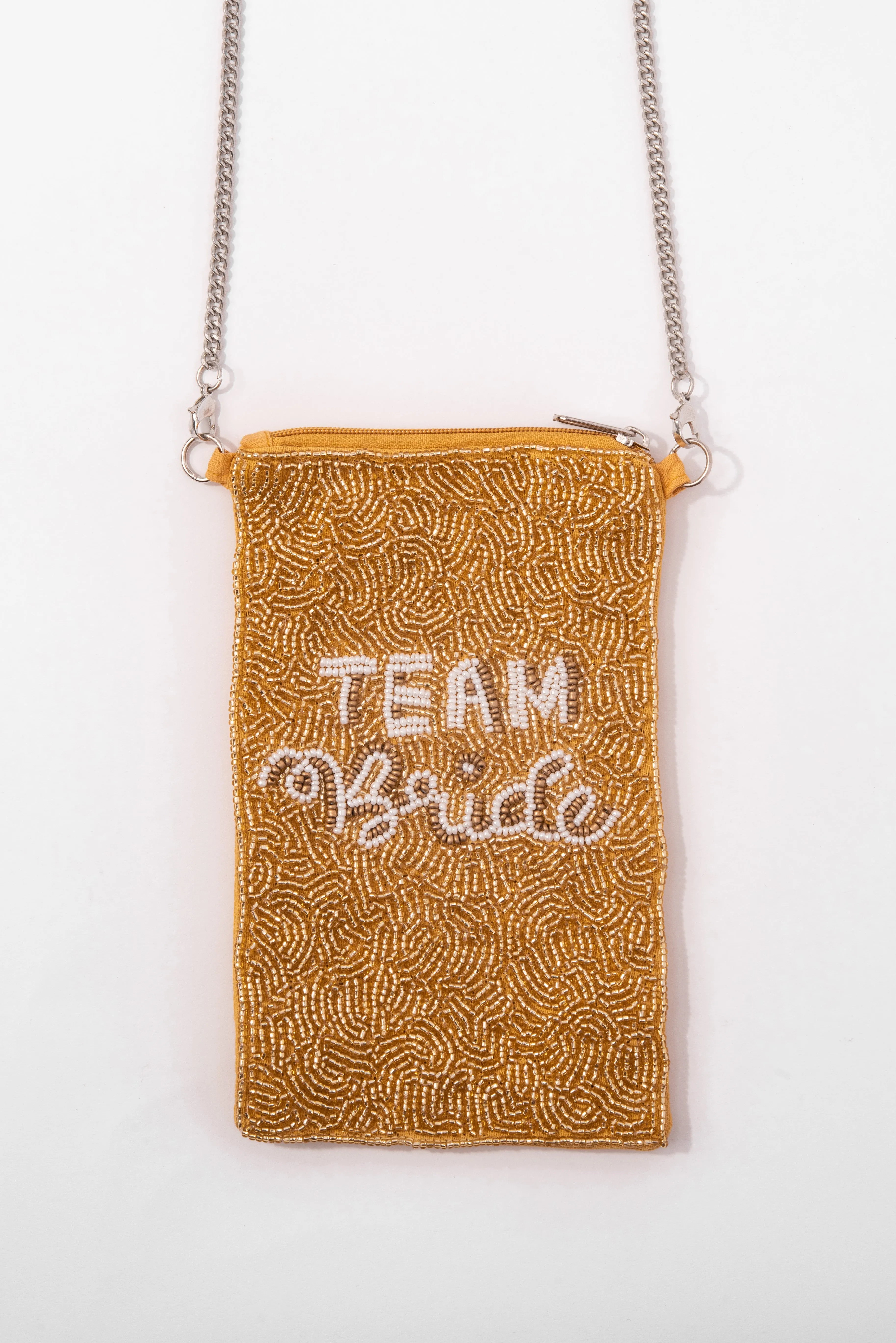 Beaded Team Bride Crossbody Pouch