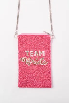 Beaded Team Bride Crossbody Pouch