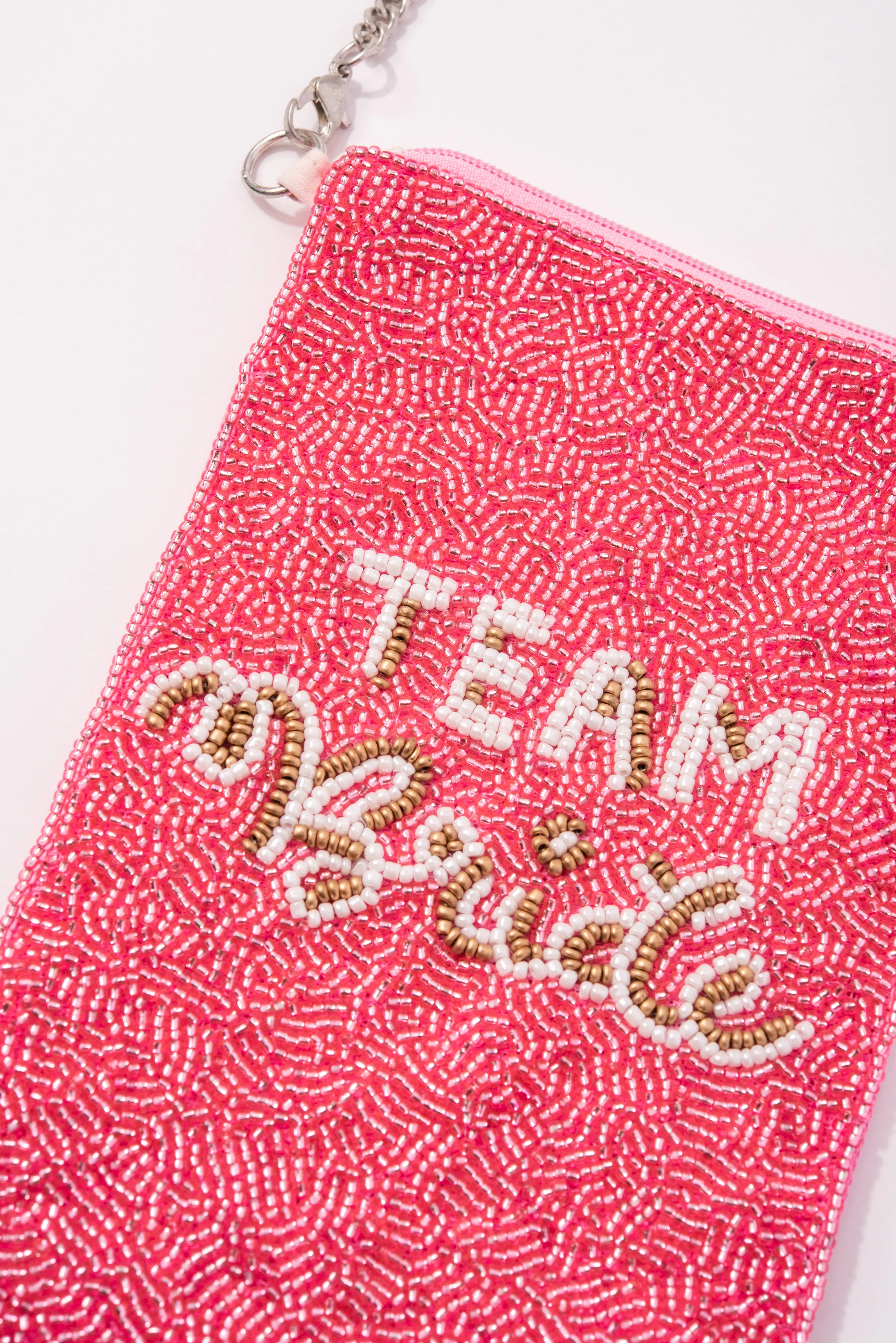 Beaded Team Bride Crossbody Pouch