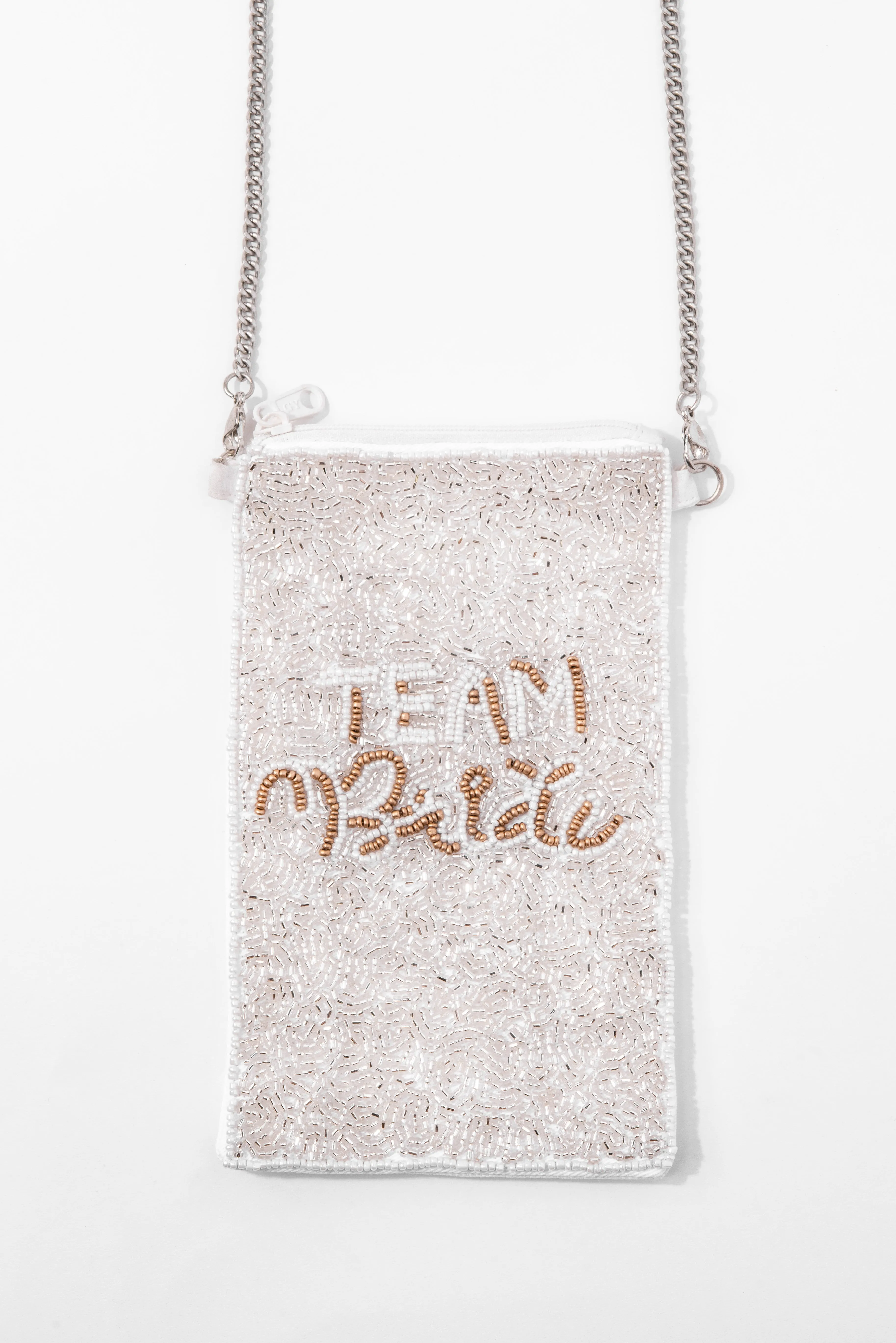 Beaded Team Bride Crossbody Pouch