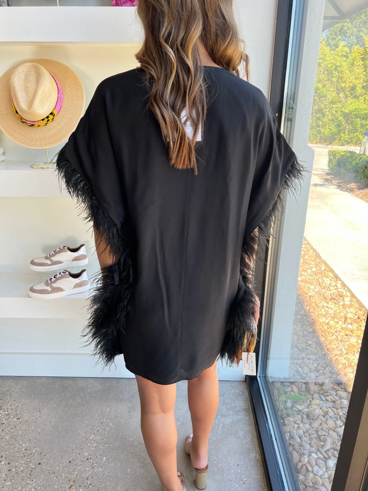 Black Maura Feather Dress