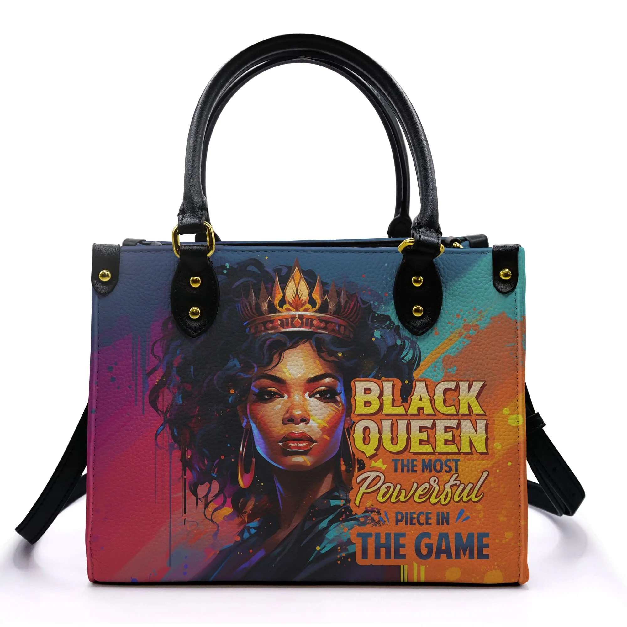 Black Queen The Most Powerful Piece In The Game Leather Handbag