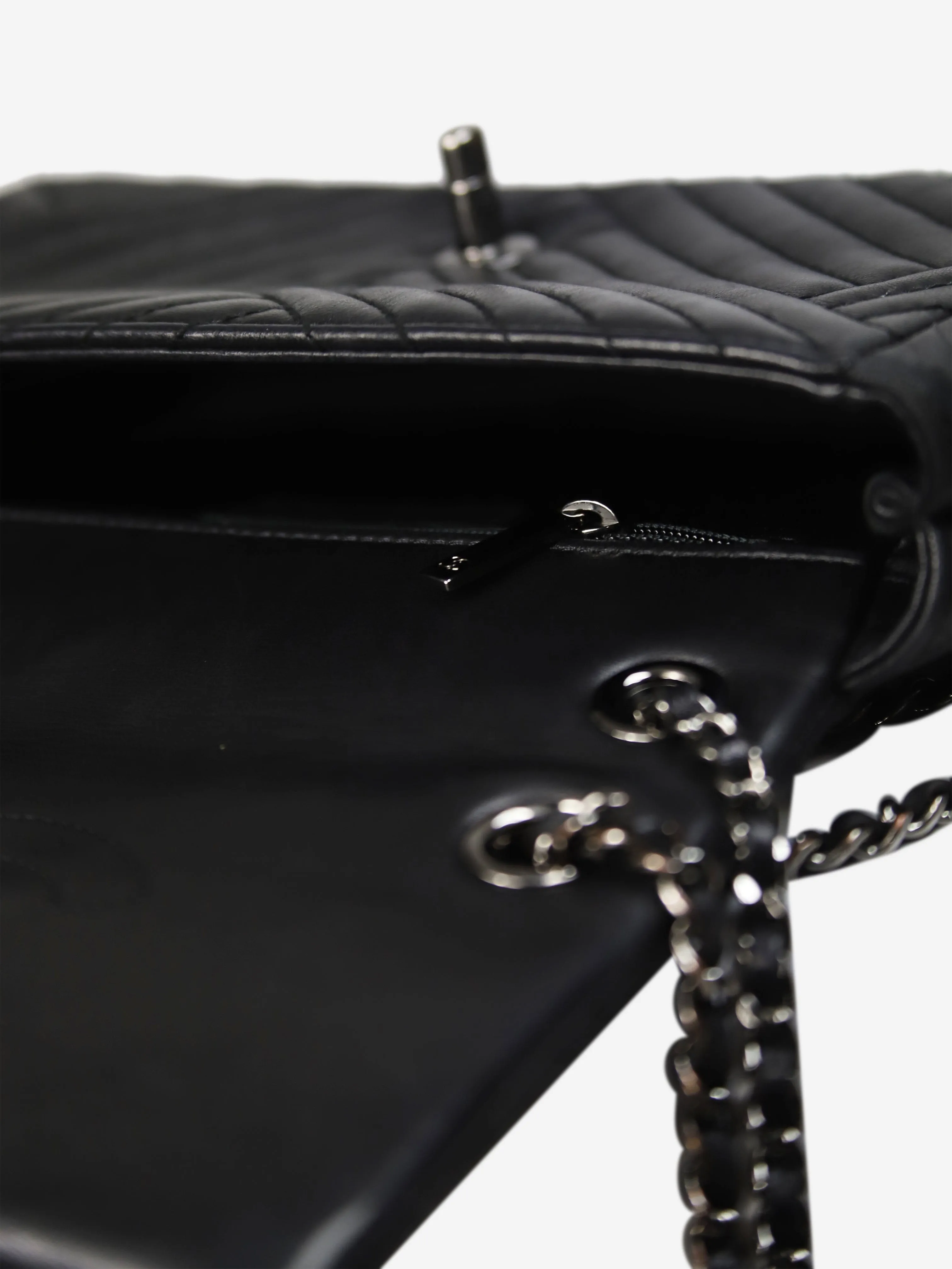 Black Timeless small 2015 silver hardware flap