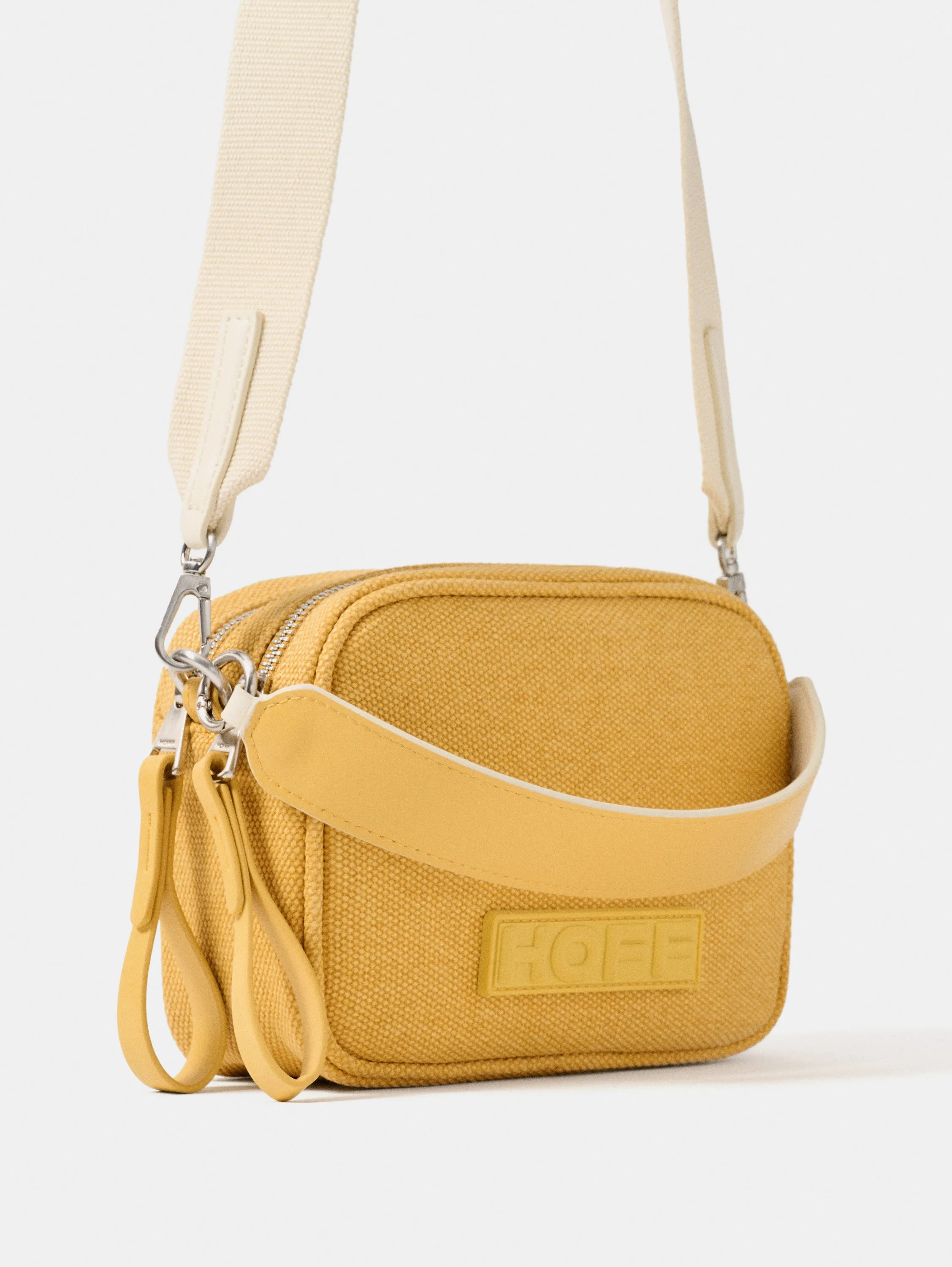 BOLSO BANDOLERA ASA DOBLE CANVAS CANNES AMARILLO