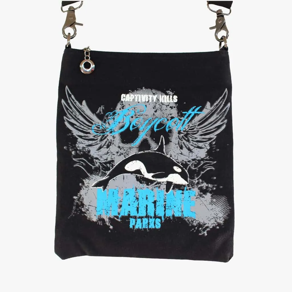 Canvas Cross Body Bag Boycott Marine Parks