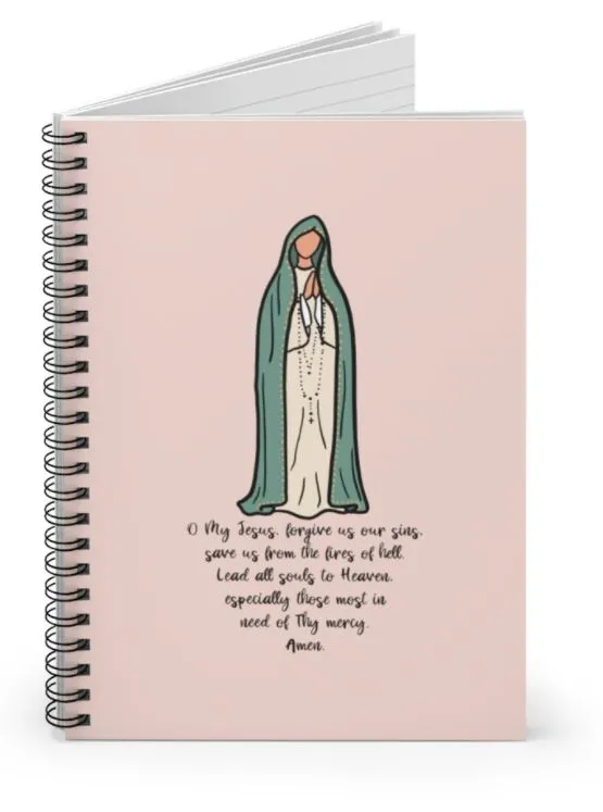 Catholic Our Lady of Fatima Notebook, Prayer Journal, Diary