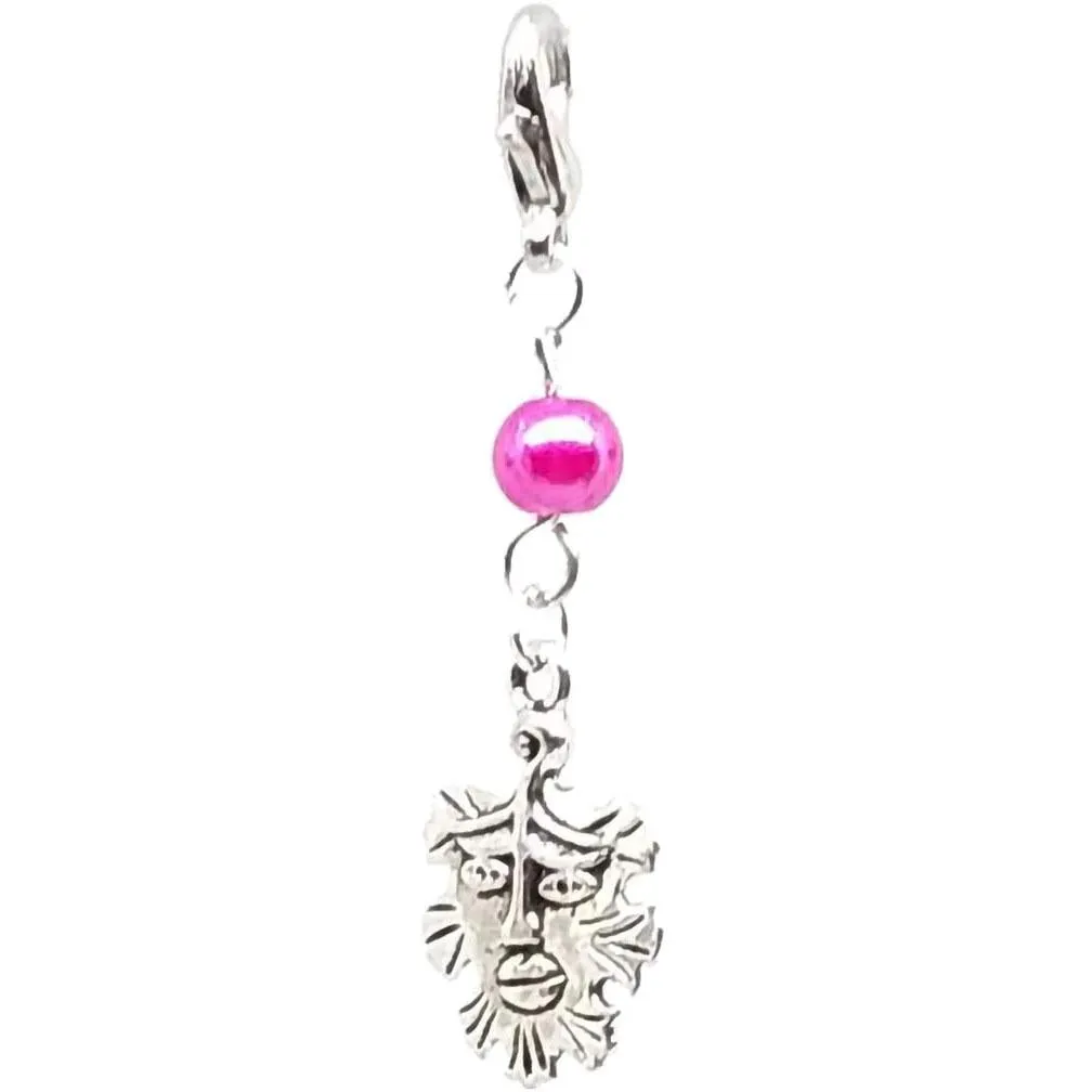 Celtic Pagan Wicca Wiccan God Greenman Pan Bracelet Size Charm Clip with Silver Plated Metal Lobster Clasp Charms