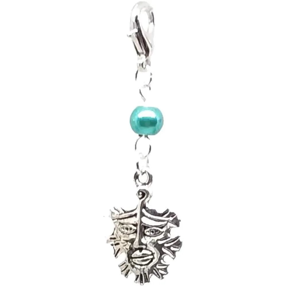 Celtic Pagan Wicca Wiccan God Greenman Pan Bracelet Size Charm Clip with Silver Plated Metal Lobster Clasp Charms