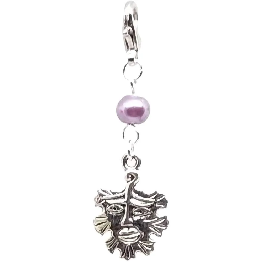 Celtic Pagan Wicca Wiccan God Greenman Pan Bracelet Size Charm Clip with Silver Plated Metal Lobster Clasp Charms