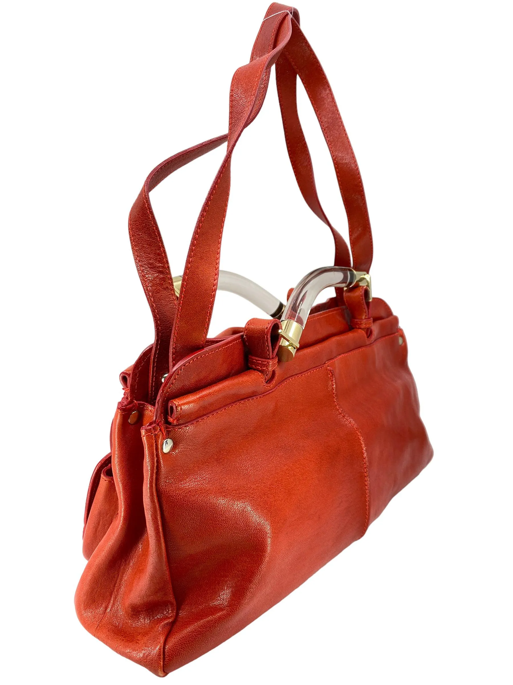 Chloe Red Leather Saskia Bag