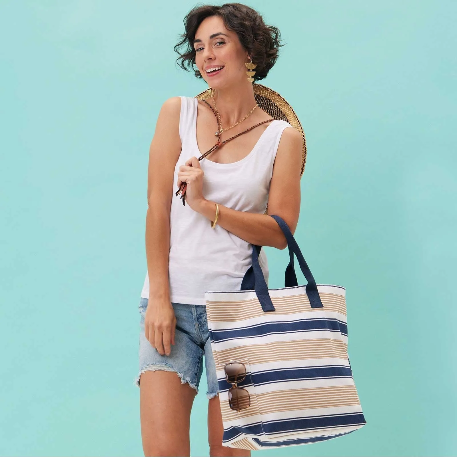 Classic Neutral Stripe Carryall