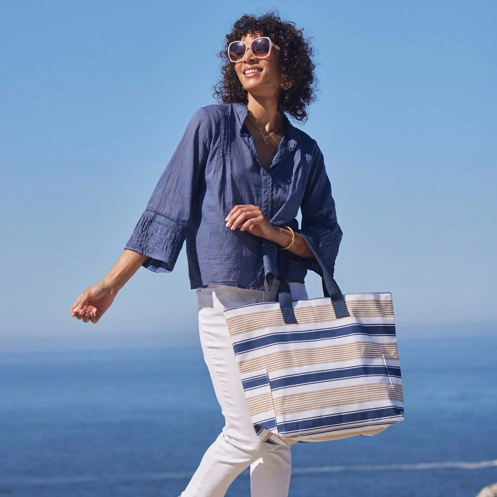 Classic Neutral Stripe Carryall