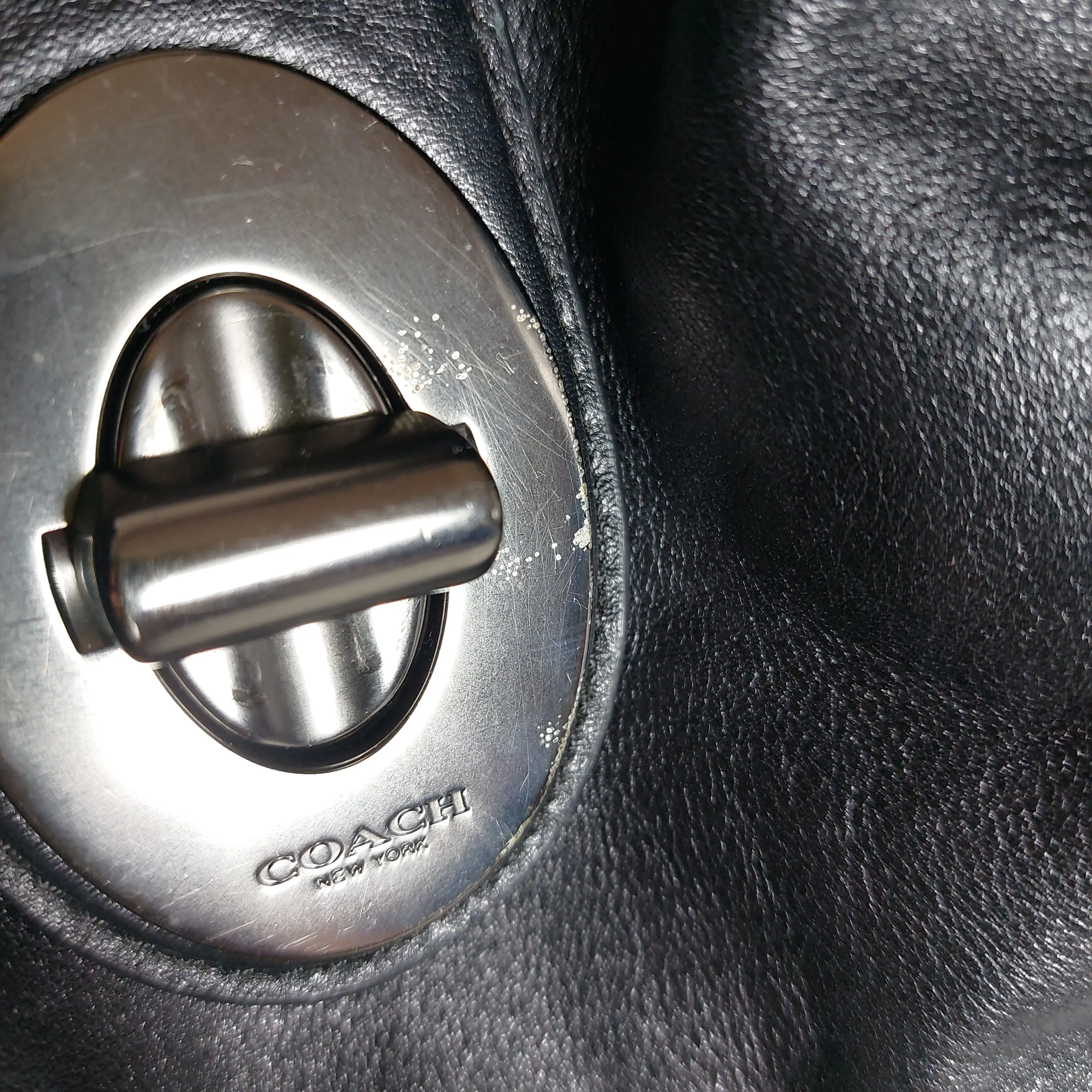 Coach Black Leather Madison Grommets Large Shoulder Bag | Pre Loved |