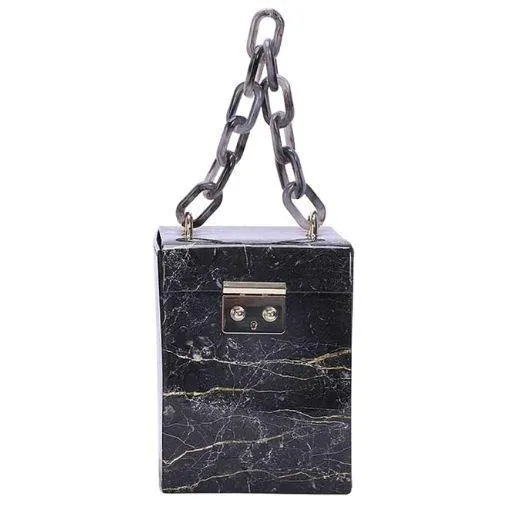 Crossbody Marble Glazed Box Purse