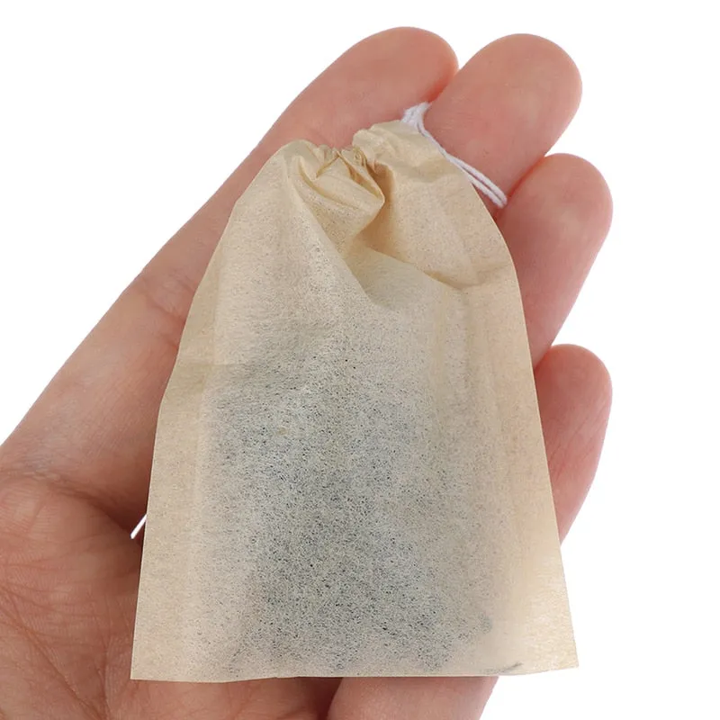 Drawstring Tea Bags and wood spoon 100pcs