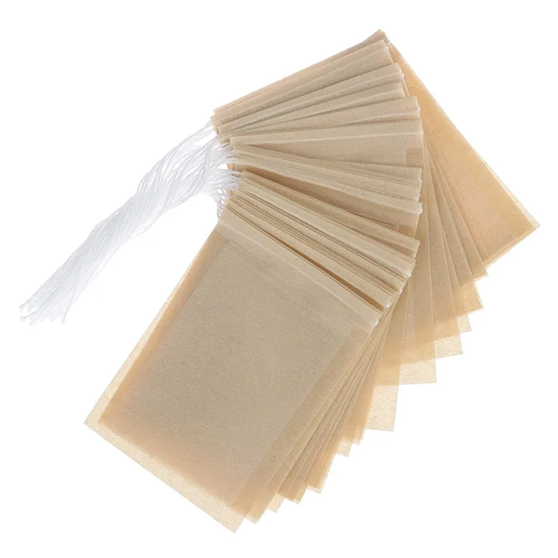 Drawstring Tea Bags and wood spoon 100pcs