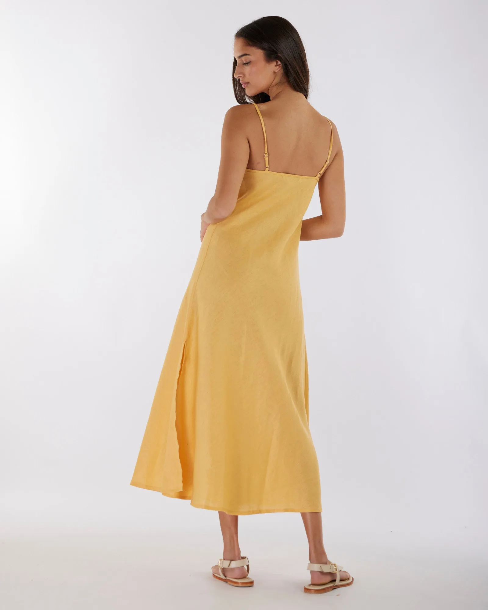 Evangeline Linen Dress - Limoncello