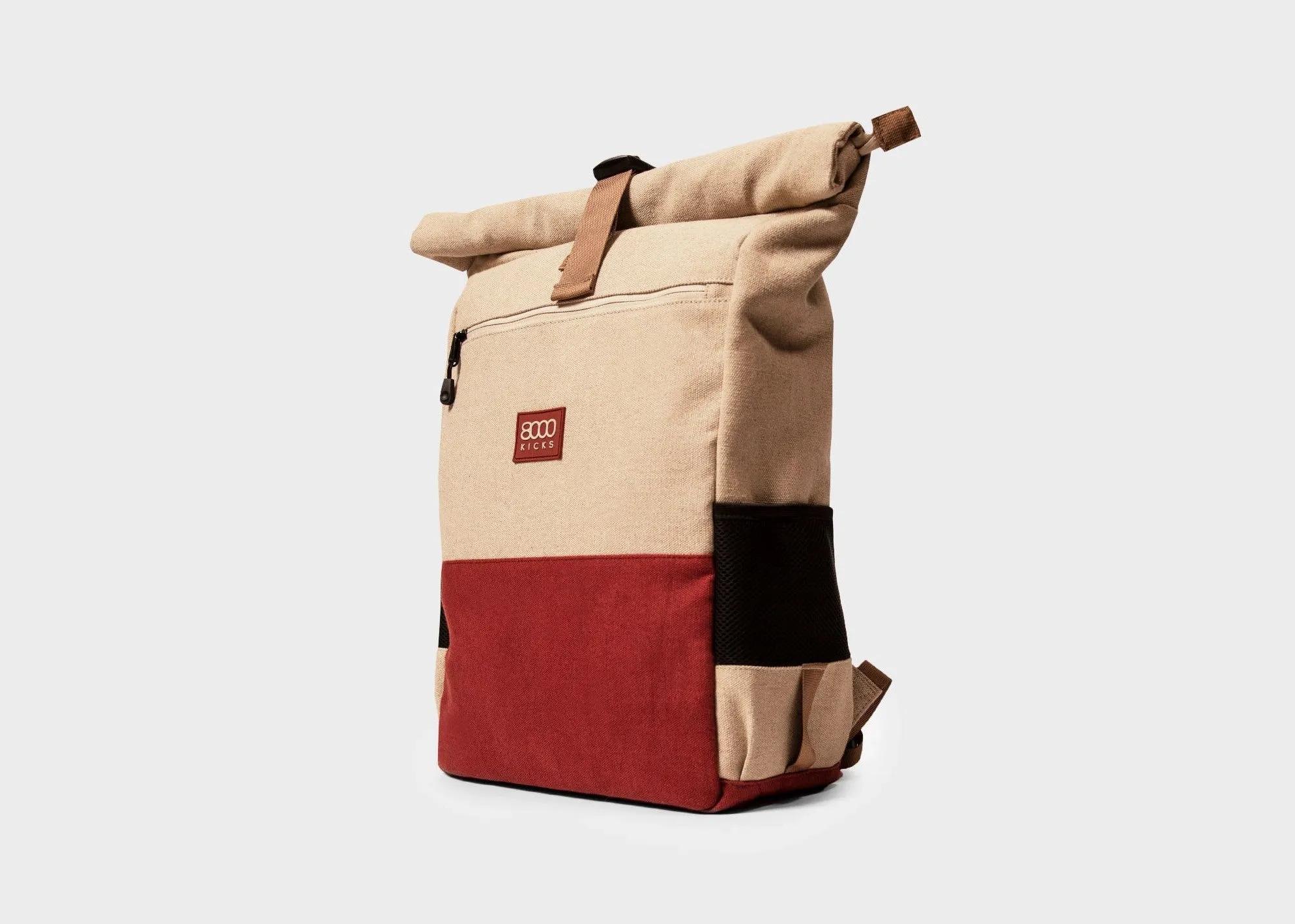 Everyday Backpack in Beige and Red