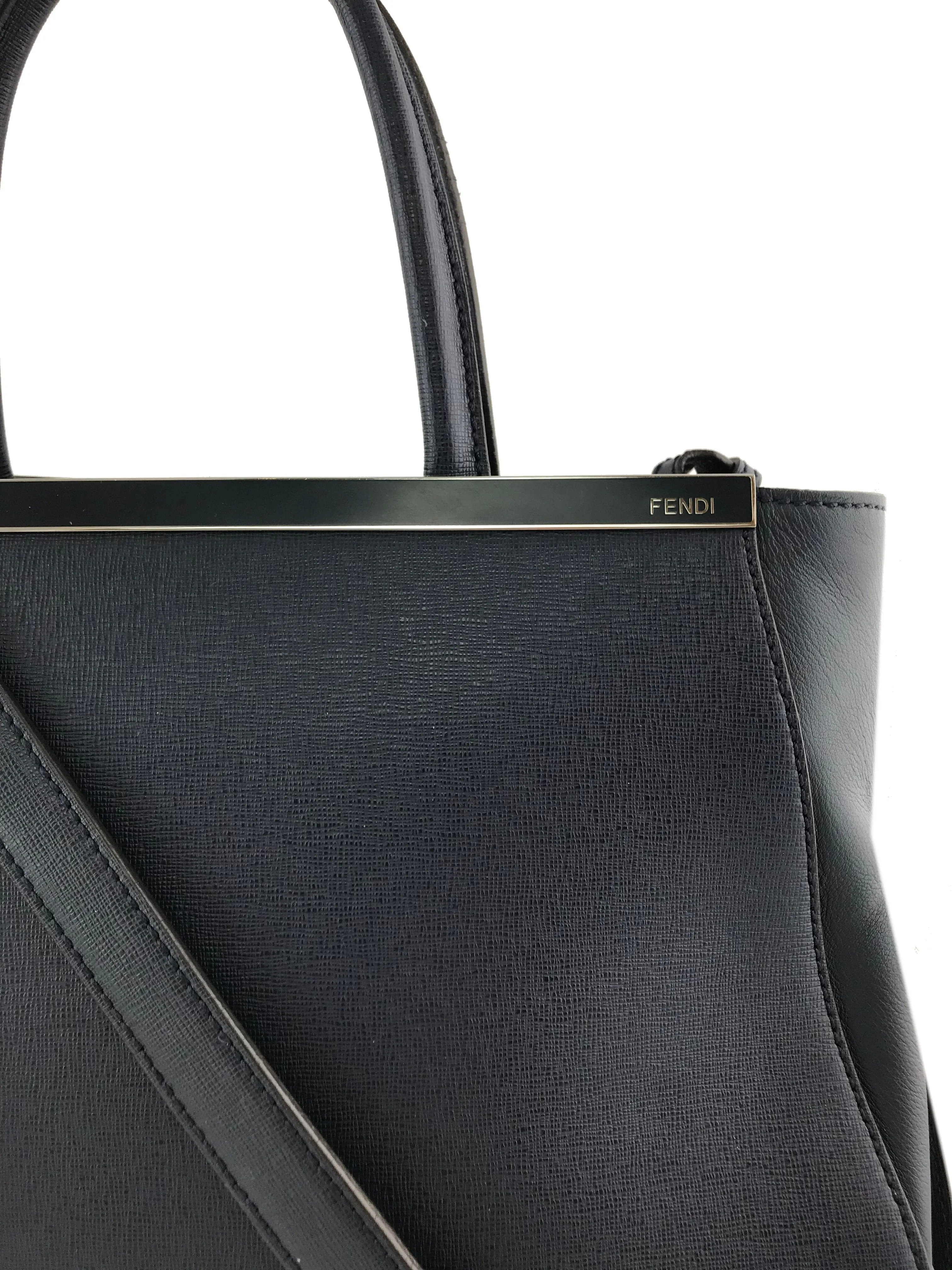 Fendi 2Jours Medium Textured Leather Tote Bag