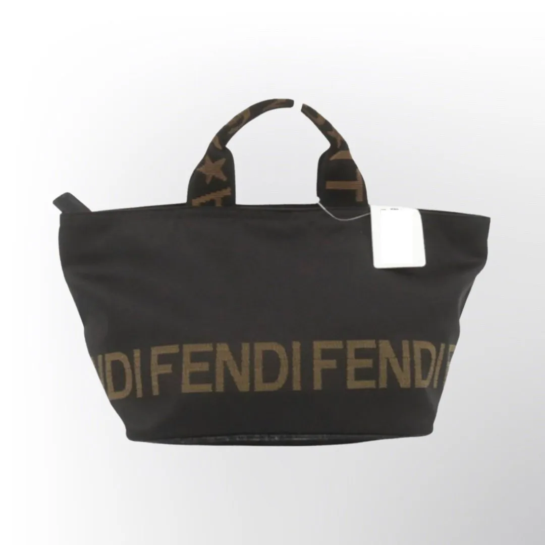 FENDI Zucca Canvas Hand Bag Black