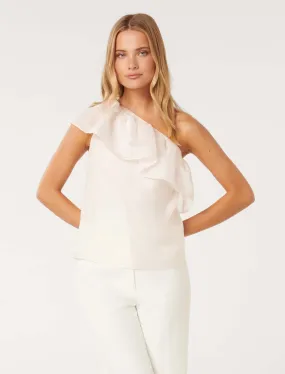 Fern Asymmetric Frill Top