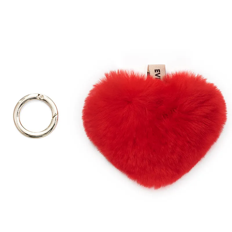 Fluffy Heart Keyring