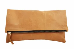 Foldover Leather Clutch