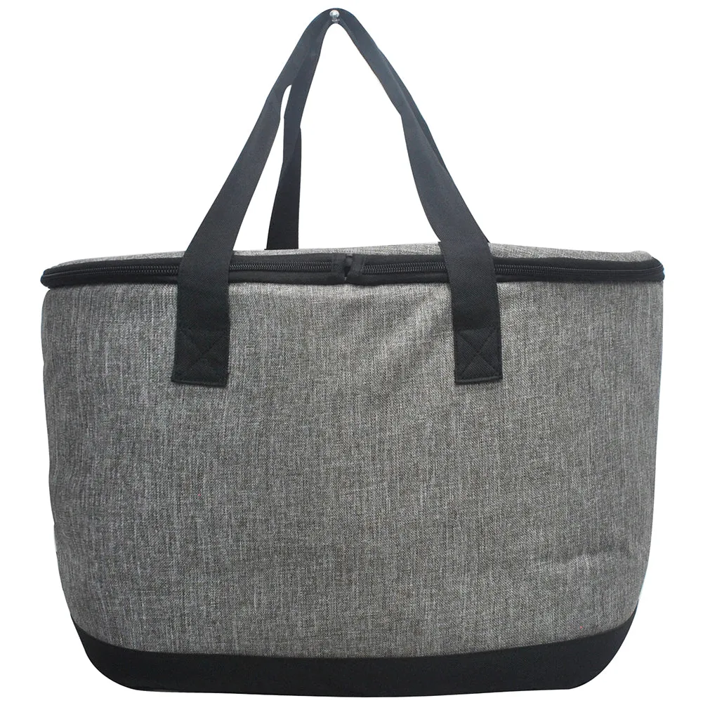 Gray Crosshatch Insulated NGIL Cooler Bag - Stylish and Durable Travel Tote for Food and Drinks