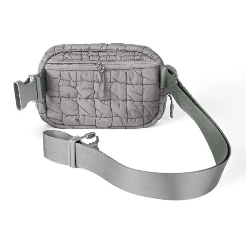 Grey Puffer Belt Bag