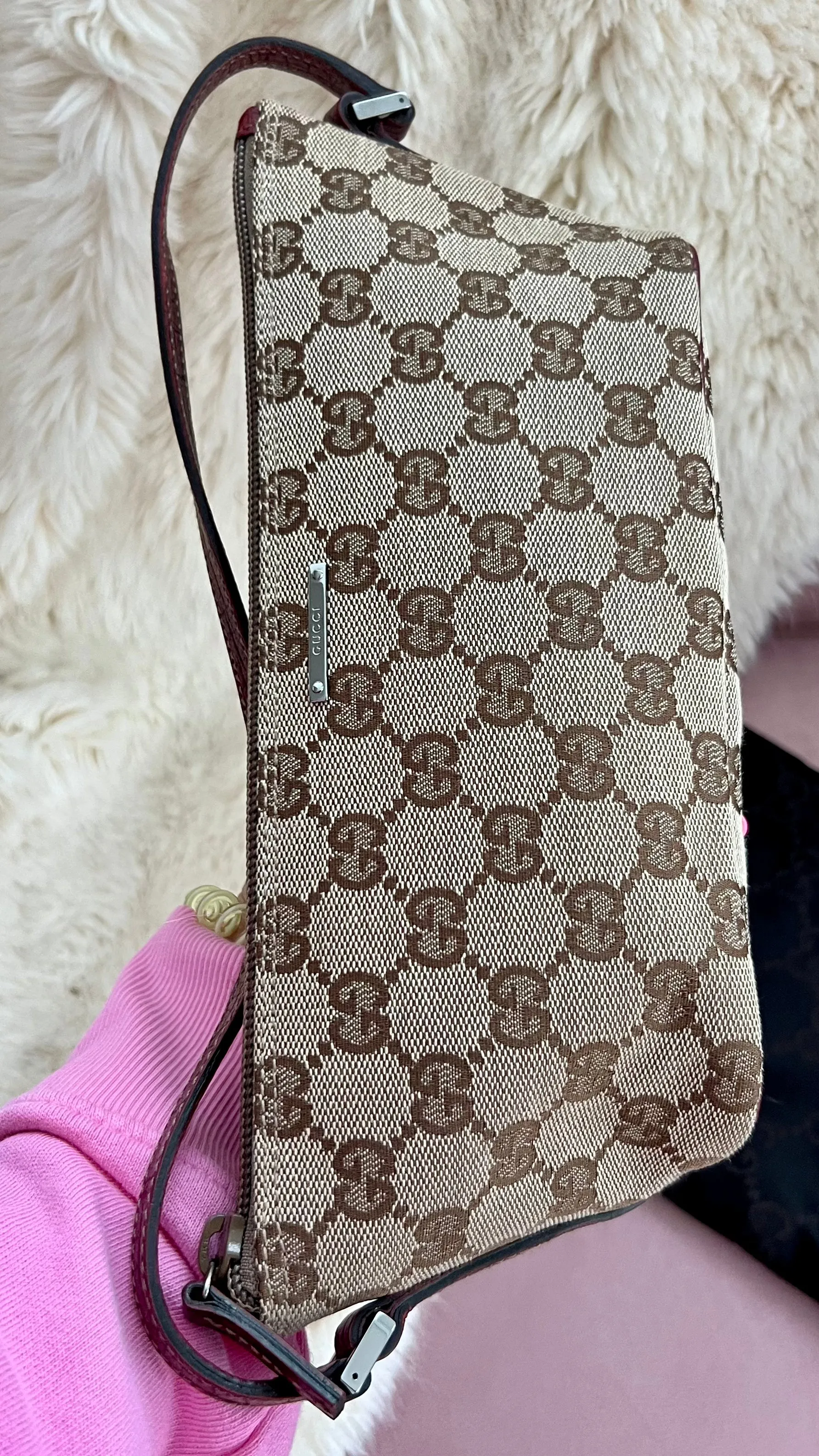 GUCCI Baguette GG Monogram Mini Bag