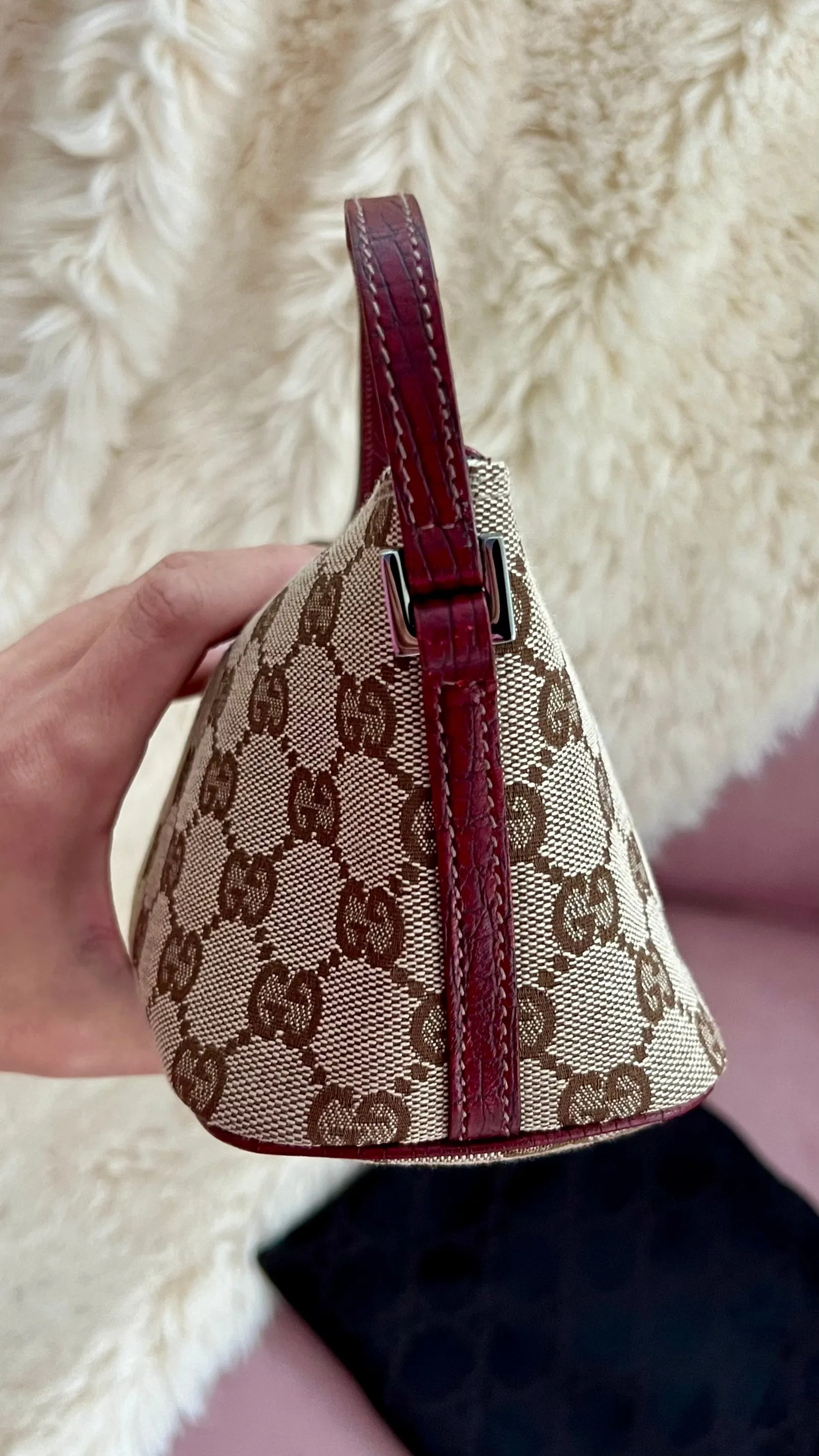 GUCCI Baguette GG Monogram Mini Bag