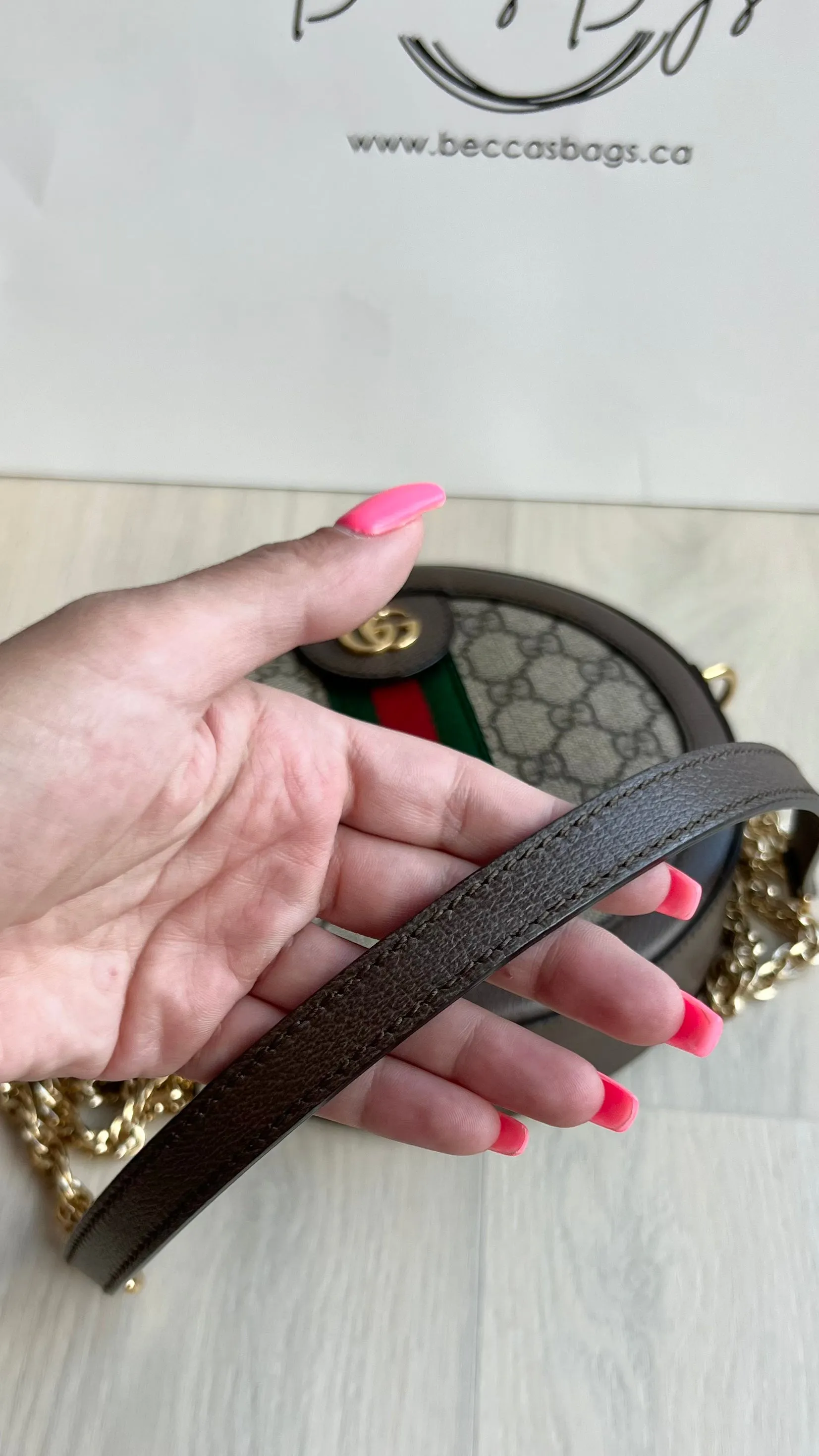 Gucci Ophidia Mini GG Round Bag