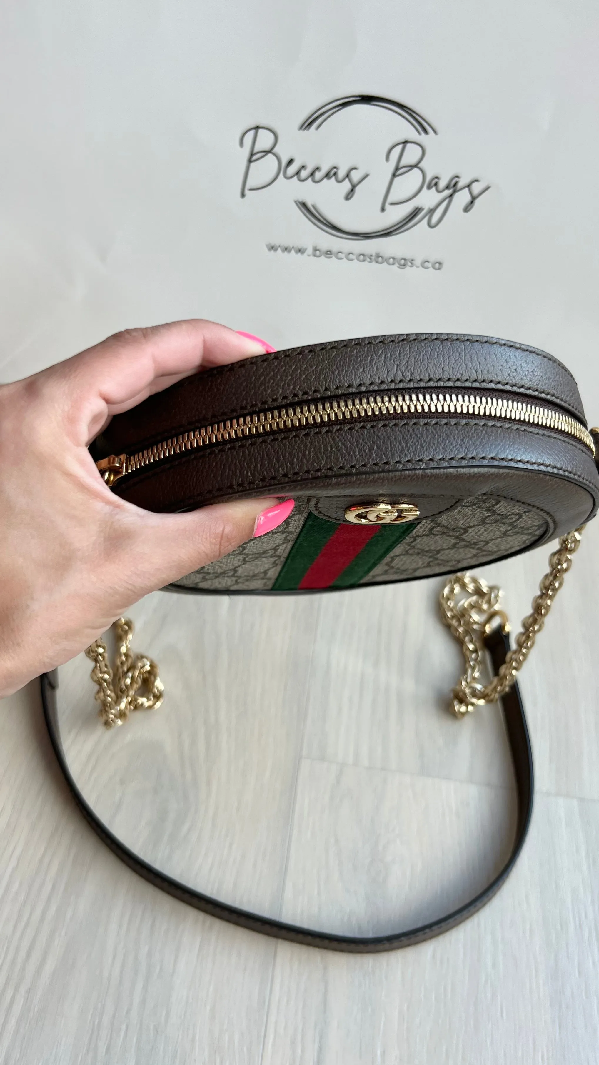 Gucci Ophidia Mini GG Round Bag