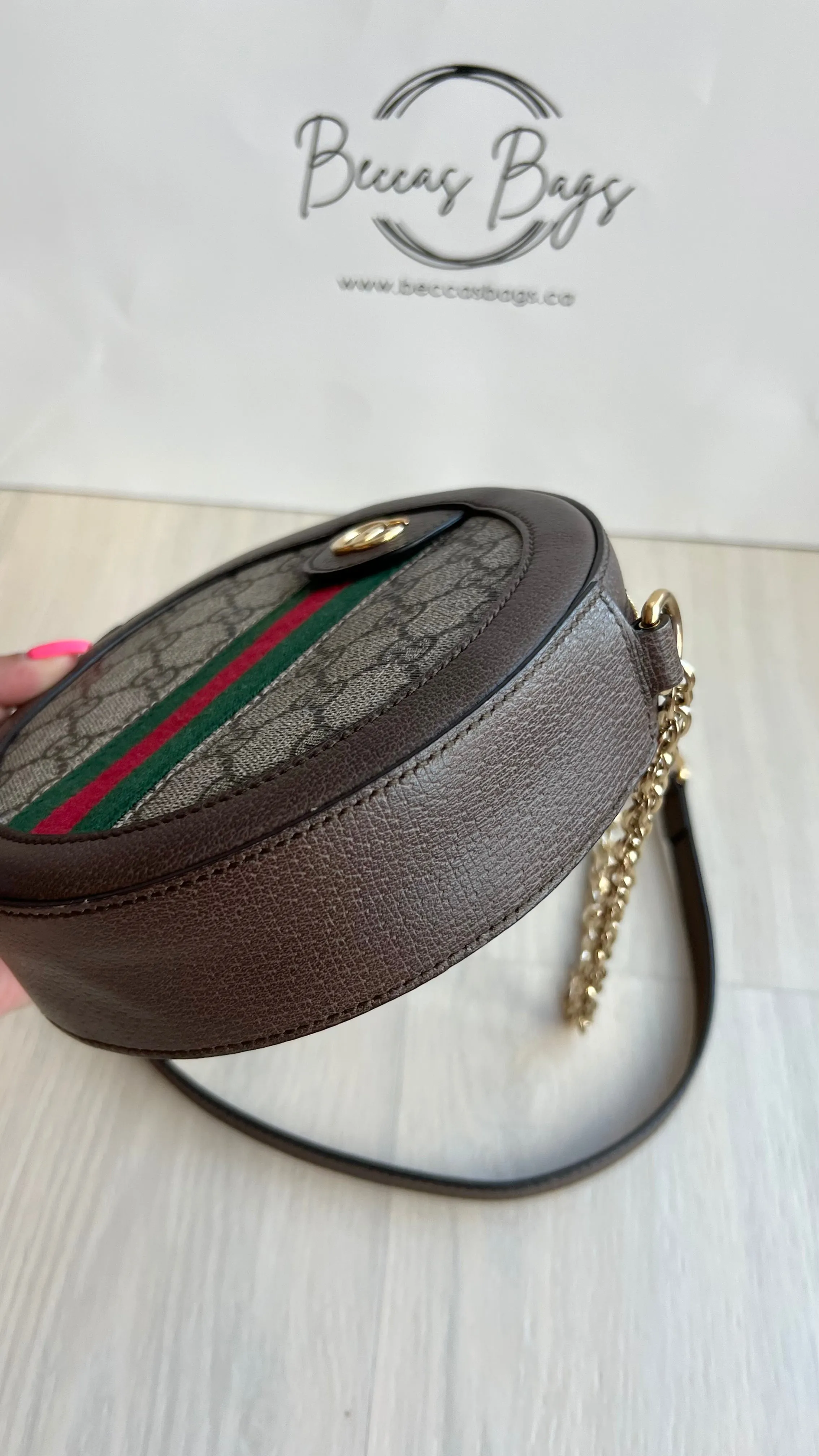 Gucci Ophidia Mini GG Round Bag