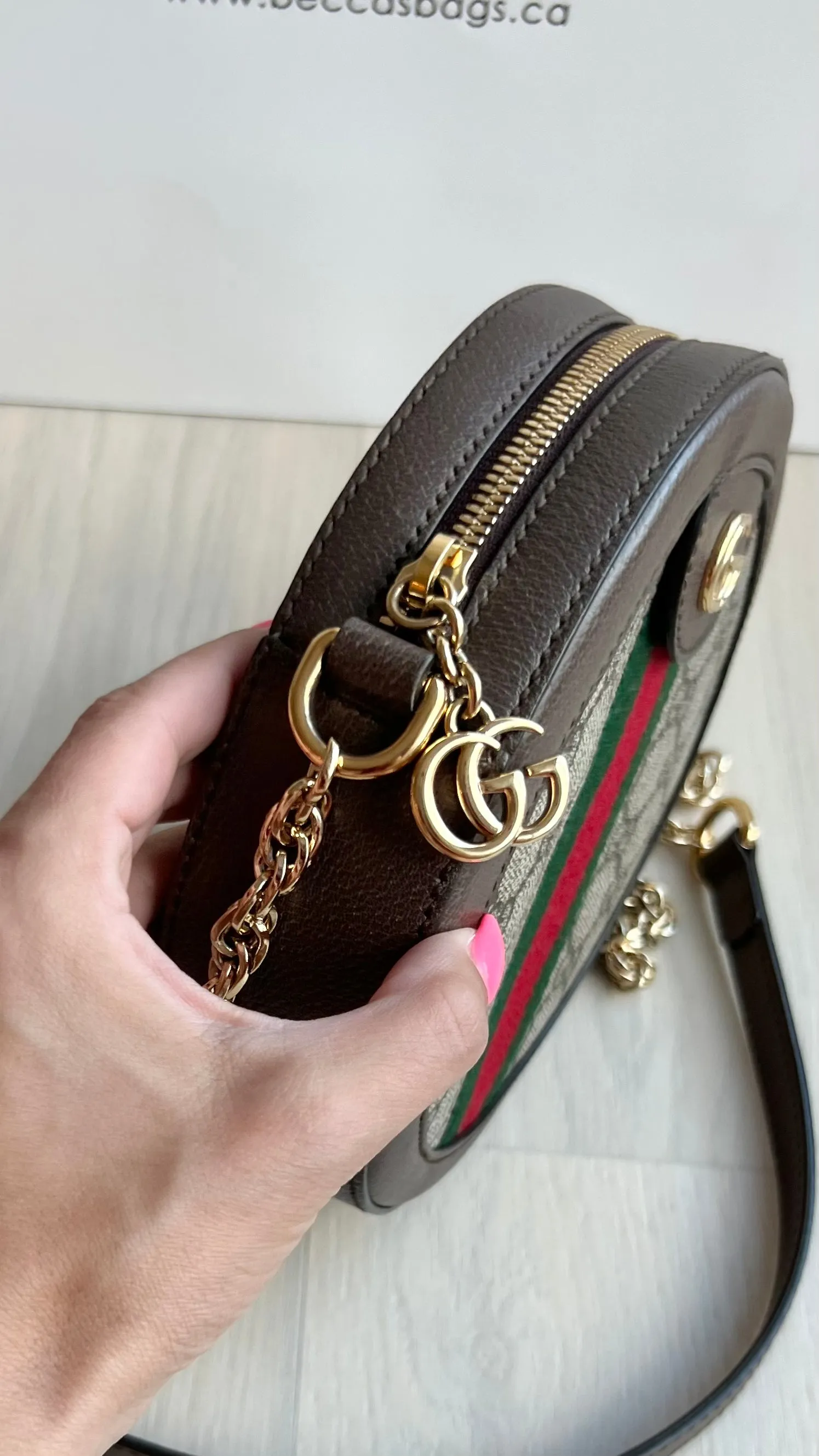 Gucci Ophidia Mini GG Round Bag