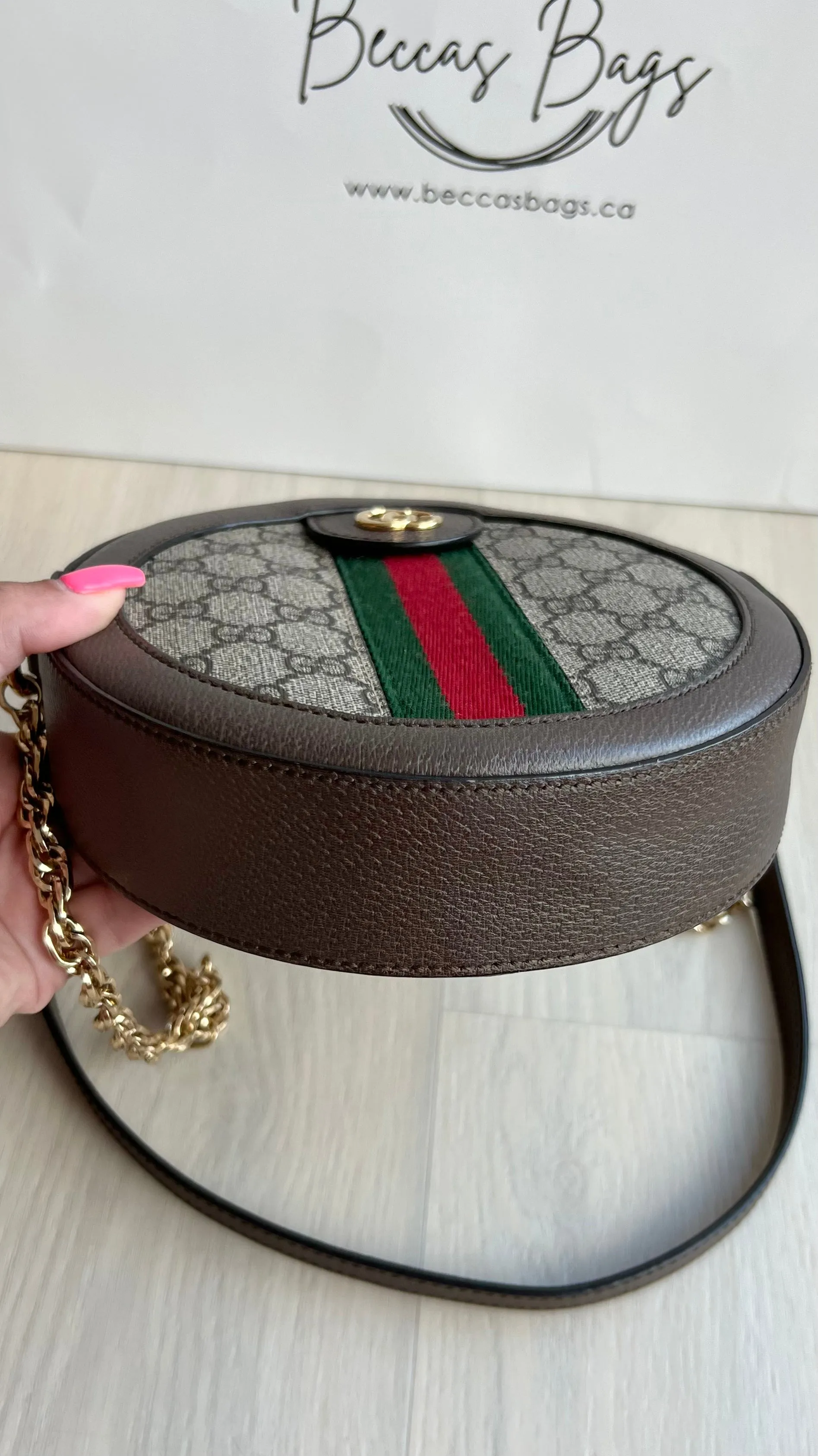 Gucci Ophidia Mini GG Round Bag