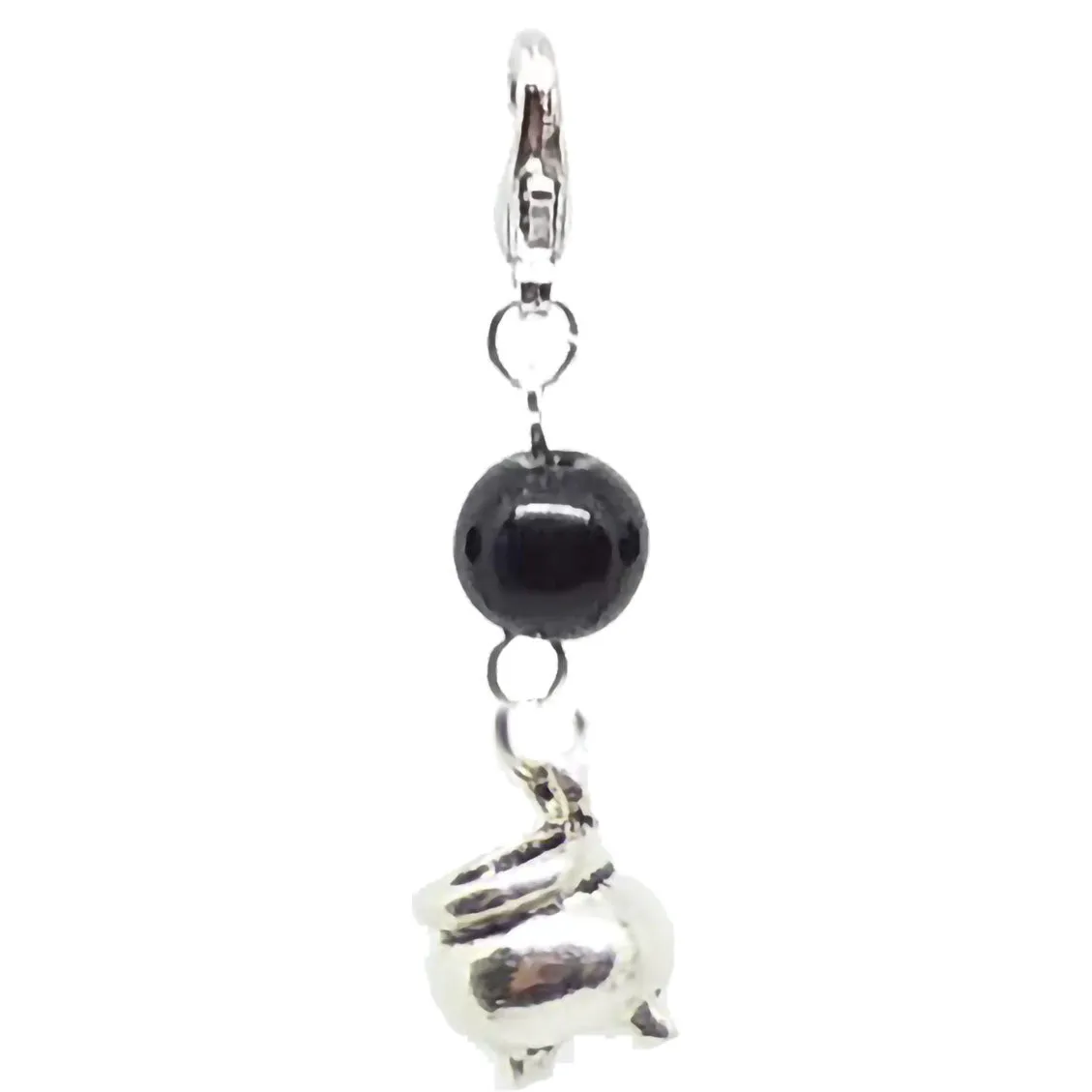 Halloween Pagan Wicca Wiccan Witch Cauldron Silver Bracelet Size Charm Clip with Silver Plated Metal Lobster Clasp Charms