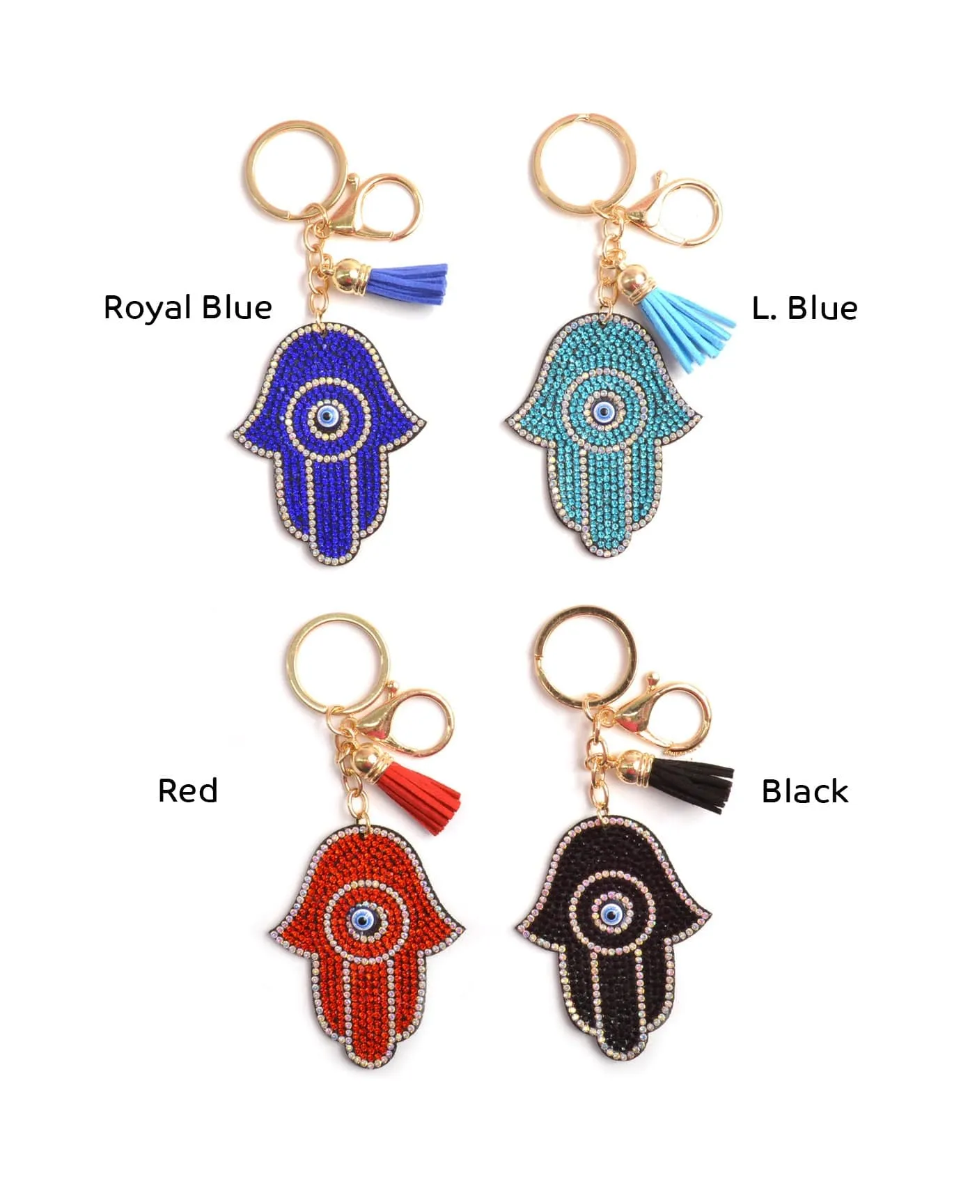 Hamsa Hand Rhinestones Keychain